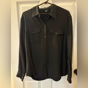 Lauren Ralph Lauren Black Casual Button Down Shirt